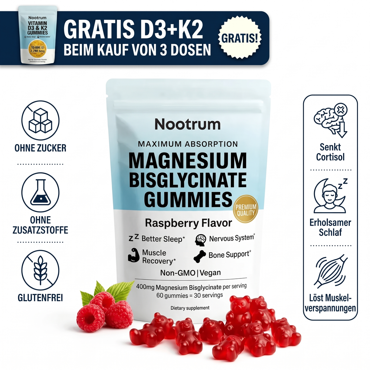 Nootrum Magnesium-Bisglycinat-Gummibärchen