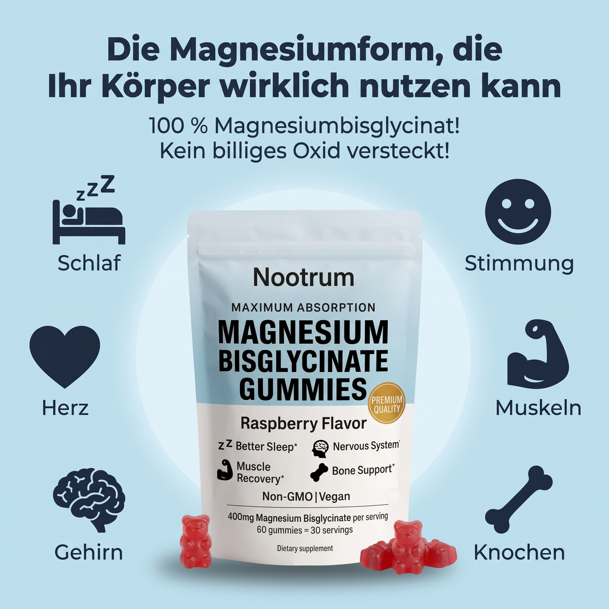 Nootrum Magnesium-Bisglycinat-Gummibärchen